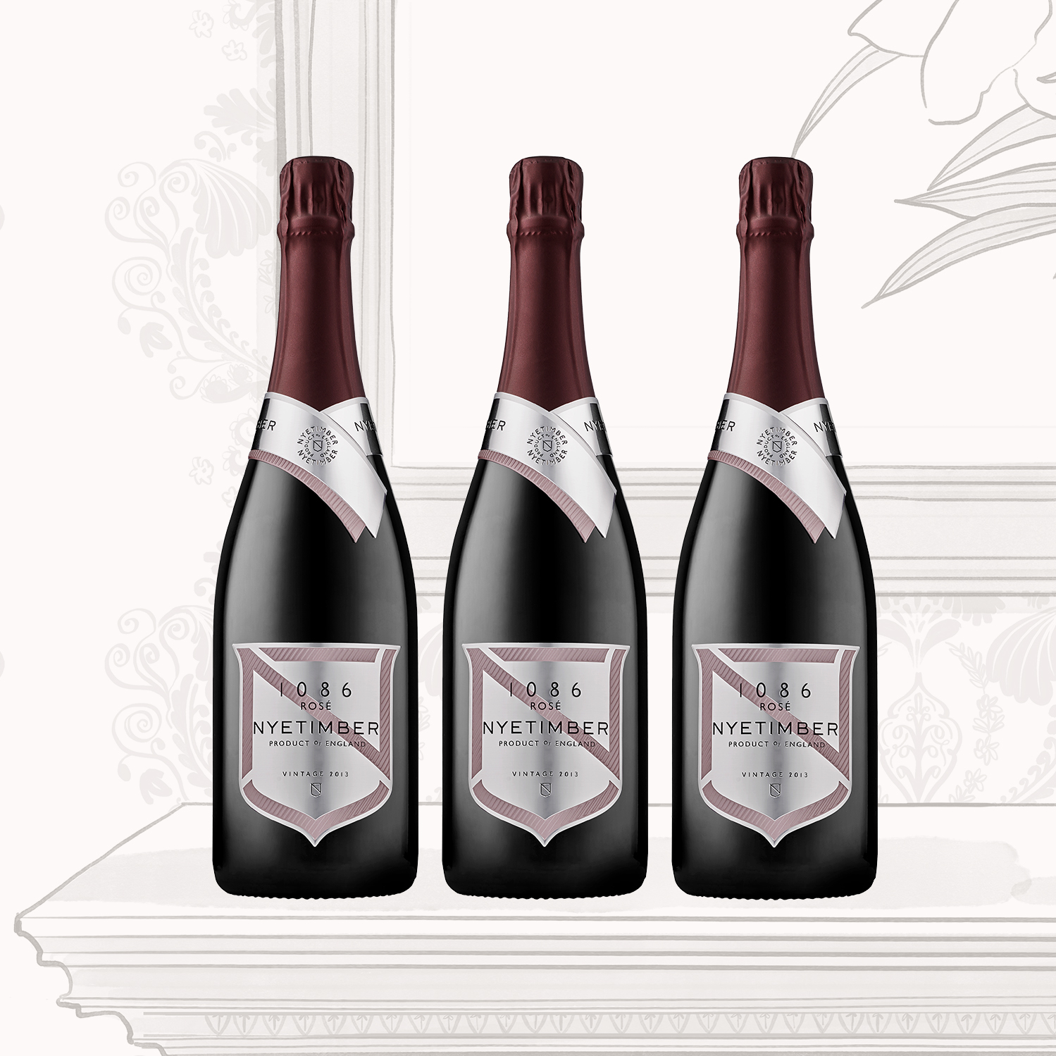 1086 by Nyetimber - Rosé 2013 Vintage Sparkling Wine Trio Case