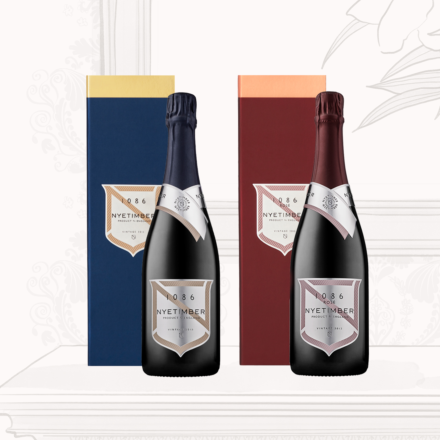 NYETIMBER 1086 スパークリングワイン ギフトボックス入り Prestige Cuvee & Rose | Prestige Wine Collection - Nyetimber