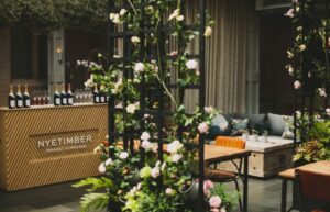 terrace wine bar, crawling flowers