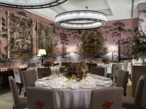 antique decorated restaurant with set tables