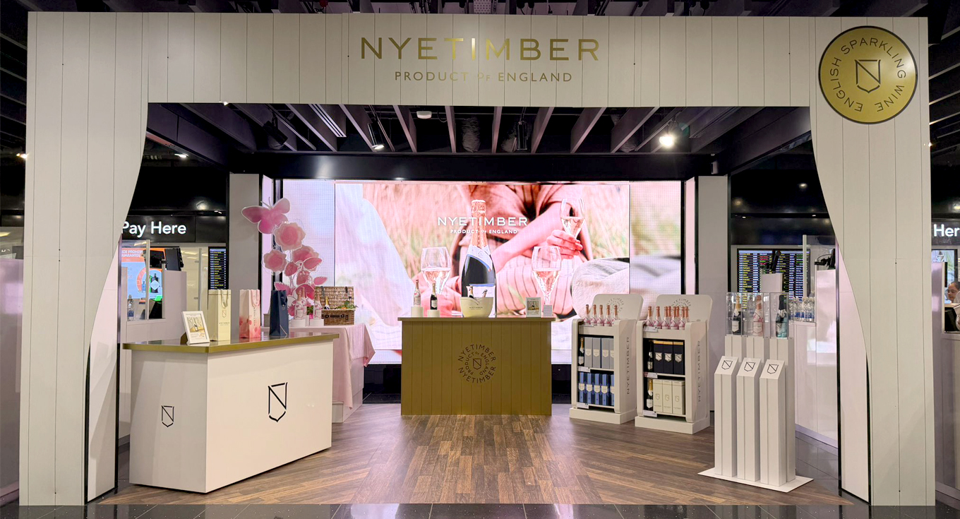 Nyetimber pop-up activation in Terminal 5